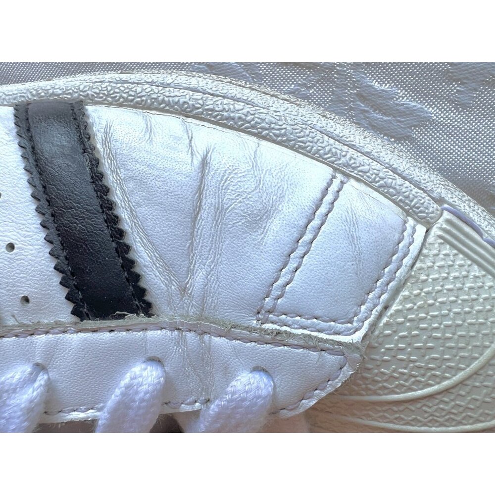 Adidas Superstar Sneakers Women’s Size 5.5 White Black Shoes - Picture 11 of 16